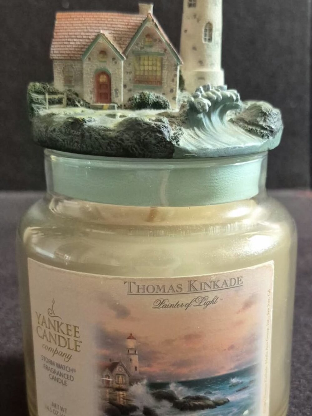 Yankee Candle Thomas Kinkade Beacon of Hope Storm Watch Unburned Lighthouse Lid